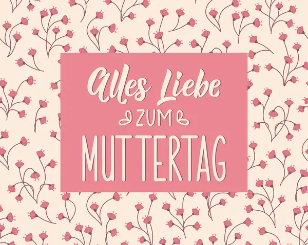 Almanca 'dan çeviri: Anneler Günü için büyük sevgi. Tebrik kartları, posterler ve sosyal medya için mükemmel bir tasarım. Alman Harfleri.