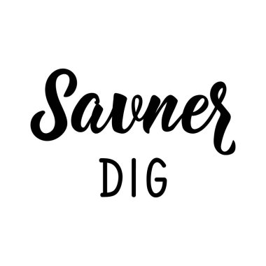 Savner kaz. Danca 'dan çeviri: seni özledim. Mürekkep çizimi. Modern fırça kaligrafisi. Tebrik kartları, posterler, tişörtler, afişler için mükemmel bir tasarım. Danimarka Harfleri.