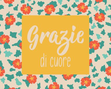Teşekkür ederim. Teşekkür ederim. İtalyanca çevirisi - Çok teşekkür ederim. Tebrik kartları, posterler ve sosyal medya için mükemmel bir tasarım. İtalyan Harfleri.