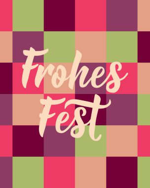 İyi tatiller. Tebrik kartları, posterler ve sosyal medya için mükemmel bir tasarım. Alman harfleri. Kaşlarını çatma festivali