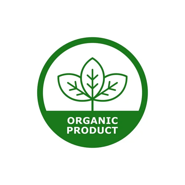 Biologisch Product Met Logo Van Bladbadge Icoon Geschikt Voor Productetiket — Stockvector