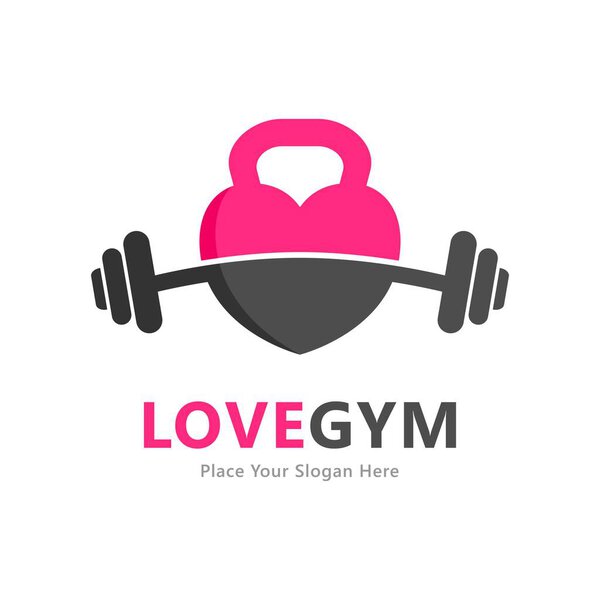 gym love vector icon logo. Suitable for business, sport, health, art, female and design