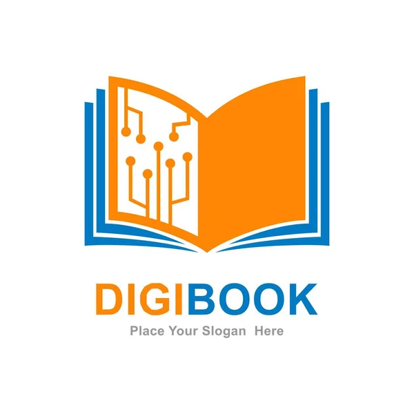Digitális Könyv Logó Vektor Ikon Alkalmas Üzleti Oktatási Tároló Alkalmazás — Stock Vector