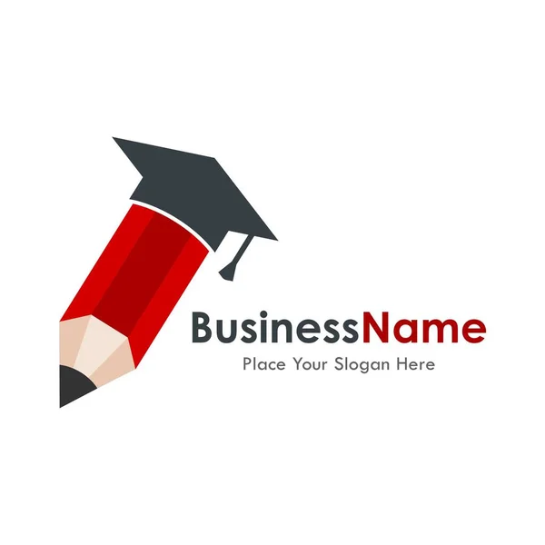 Ołówek Absolwent Wektor Logo Nadaje Się Biznesu Edukacji Stron Internetowych — Wektor stockowy