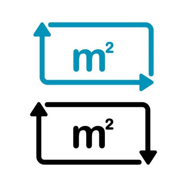 Dikdörtgen metre logo vektör simgesi. İş, mülk ve matematik için elverişli 