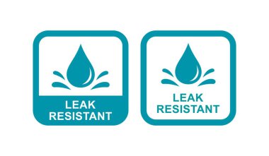 Sızıntıya dayanıklı vektör logosu simgesi. İş, web ve ürün etiketi için uygundur