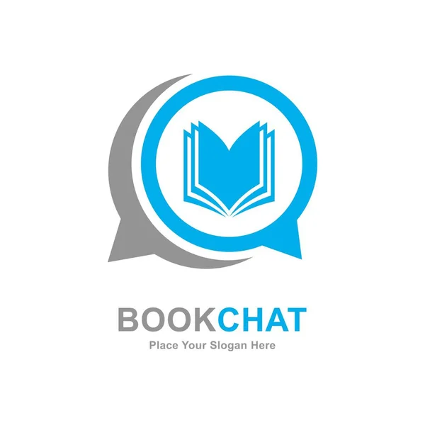 Libro Chat Icono Vector Logotipo Adecuado Para Negocios Web Educación — Archivo Imágenes Vectoriales
