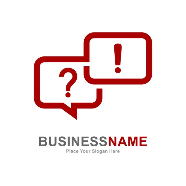 Ponto Interrogação Exclamação Com Ícone Vetor Logotipo Chat Adequado Para — Vetor de Stock