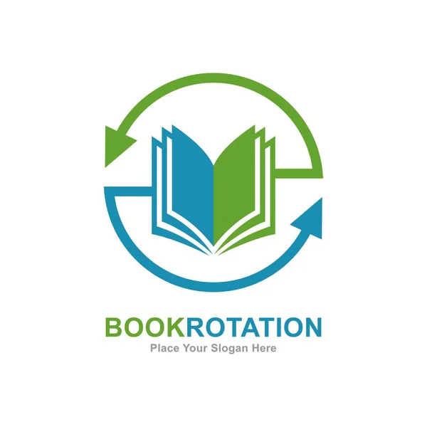 Buch Rotieren Oder Teilen Logo Vektor Symbol Geeignet Für Unternehmen — Stockvektor