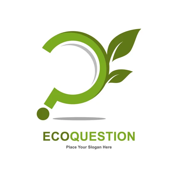 Question Feuille Logo Vecteur Icône Convient Pour Les Affaires Nature — Image vectorielle