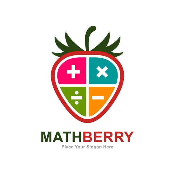 Matemáticas Fruta Fruta Logo Vector Icono Adecuado Para Negocios Web — Archivo Imágenes Vectoriales