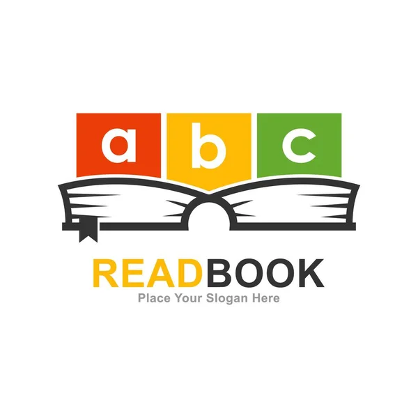 Leer Libro Logo Vector Icono Adecuado Para Negocios Educación Niño — Archivo Imágenes Vectoriales