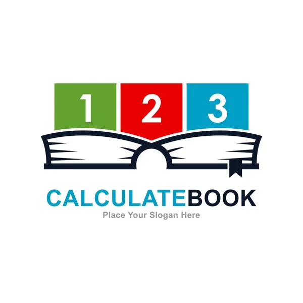 Número Libro Logo Icono Vector Adecuado Para Negocios Matemáticas Educación — Archivo Imágenes Vectoriales