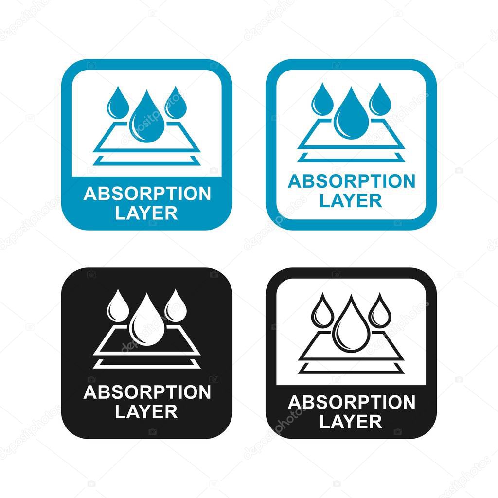Absorption layer set vector badge logo icon. Suitable for business, cosmetic, and product label