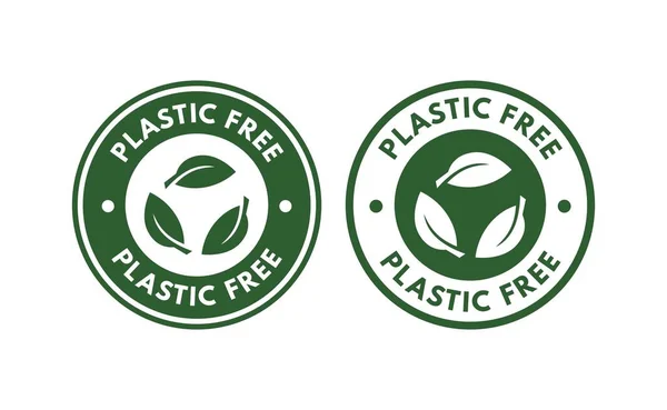 Ikona Logo Plastikowej Odznaki Odpowiednie Dla Przyrody Środowiska Zdrowia — Wektor stockowy