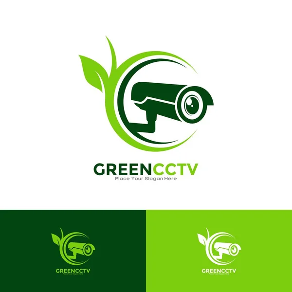 Icône Vectorielle Logo Cctv Verte Convient Pour Les Affaires Nature — Image vectorielle