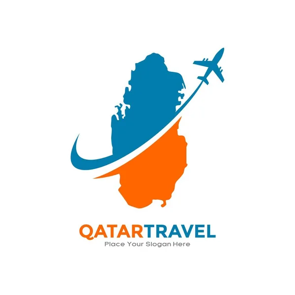 Qatar Cestování Designem Vektorového Loga Letadla Vhodné Pro Obchod Dopravu — Stockový vektor
