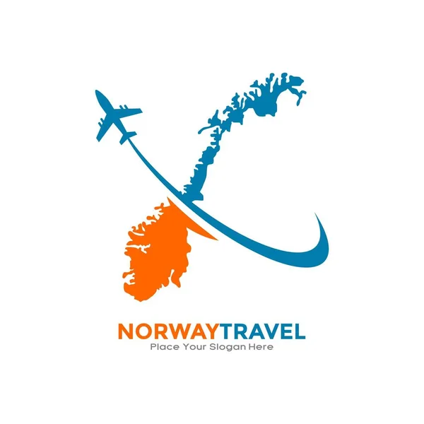 Norsko Cestování Designem Vektorového Loga Letadla Vhodné Pro Obchod Dopravu — Stockový vektor