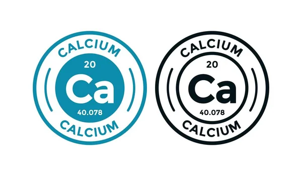Calcium Logotyp Märke Design Ikon Detta Den Kemiska Beståndsdelen Symbolen — Stock vektor
