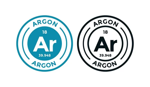 stock vector ARGON logo badge design icon. this is chemical element of periodic table symbol. Suitable for business, technology, molecule, atomic symbol 