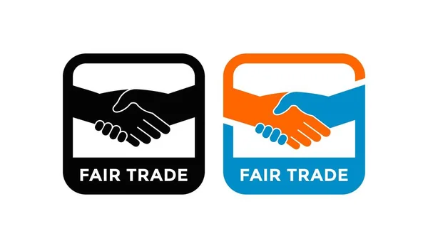 Adil Ticaret Rozeti Logo Vektör Tasarım Simgesi Ekibi Bilgi Için — Stok Vektör