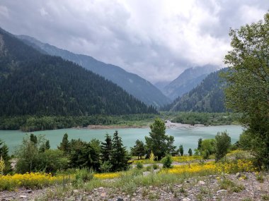 Sabahleyin dağların manzarası