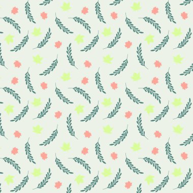 Beyaz arkaplanda yeşil bitkilerden oluşan bir çelengin vektör deseni