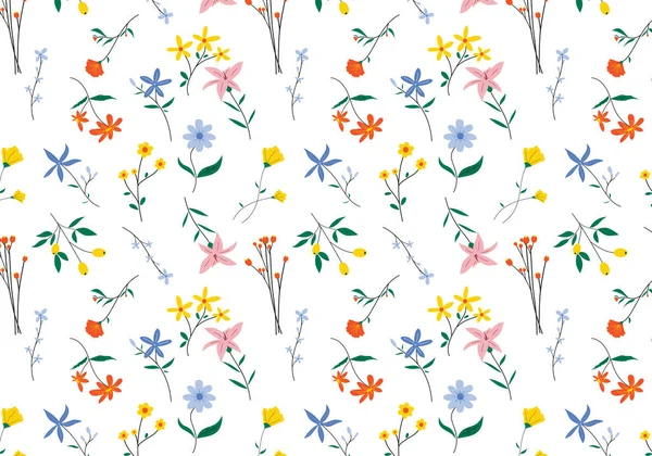 Nahtlose Darstellung Floraler Muster — Stockvektor