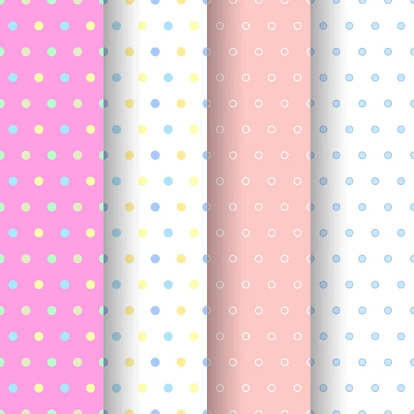 stock vector seamless pattern of polka dots on pastel blue background