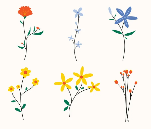 Весенняя Коллекция Цветов — стоковый вектор