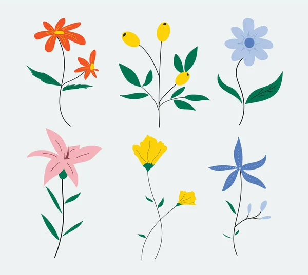 Весенняя Коллекция Цветов — стоковый вектор