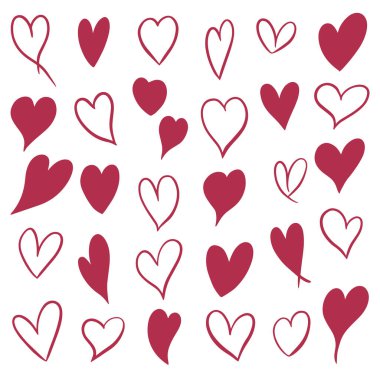 çizilmiş vektörel kalp el