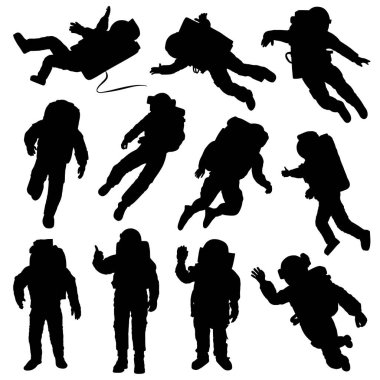 Uzay giysilerinde astronot silueti