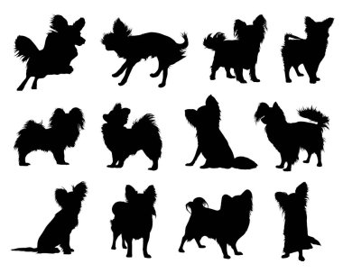 Papillon köpek silueti seti