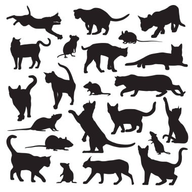 hayvan fare ve kedi silueti