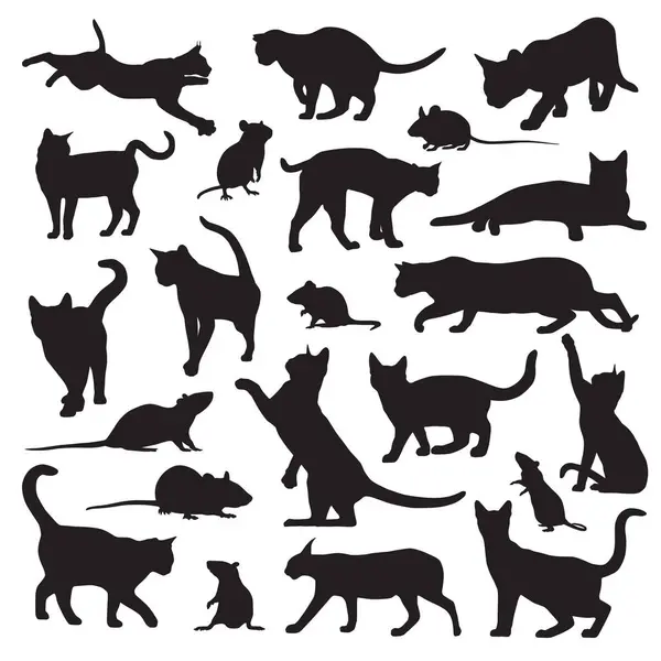 hayvan fare ve kedi silueti