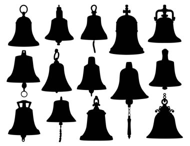 Çan siluetleri vektör kümesi