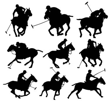 Polo siluet vektörü ayarlandı