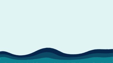 Yeşil ve mavinin tonlarında katmanlı soyut dalgalar soluk bir arkaplan karşısında sakin ve minimalist bir manzara yaratır..