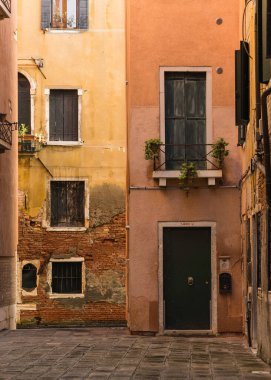 colorful background walls in Venice, Italy