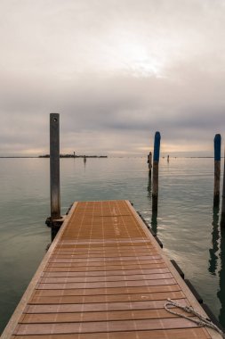 Wooden Deck in the lagoon of Venice, Italy