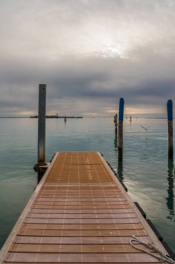 Wooden Deck in the lagoon of Venice, Italy