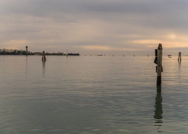 view of the Venetian lagoon in Venice, Italy
