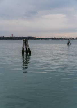 view of the Venetian lagoon in Venice, Italy