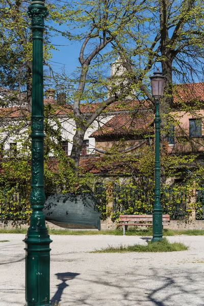 İtalya, Venedik 'teki bir parkın detaylı görüntüsü