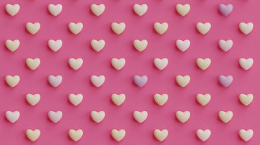 Pastel ton rengi 3D kalp şekli, 3D görüntüleme