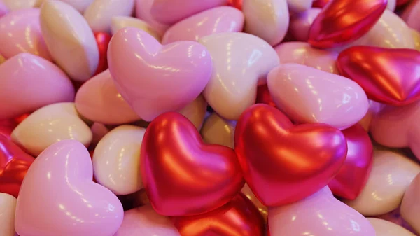 Globos Forma Corazón Con Varios Fondo Color Representación — Foto de Stock