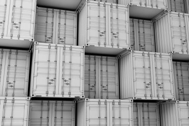 white import and export cargo box, 3d rendering