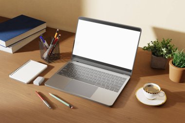 laptop,website homepage mockup,3d rendering