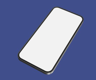mobile smartphone blank screen mockup, 3d rendering